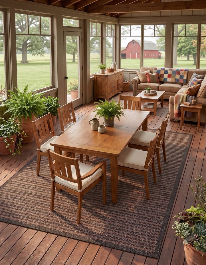 9' x 12' 2 Easy-Clean Border Indoor / Outdoor...