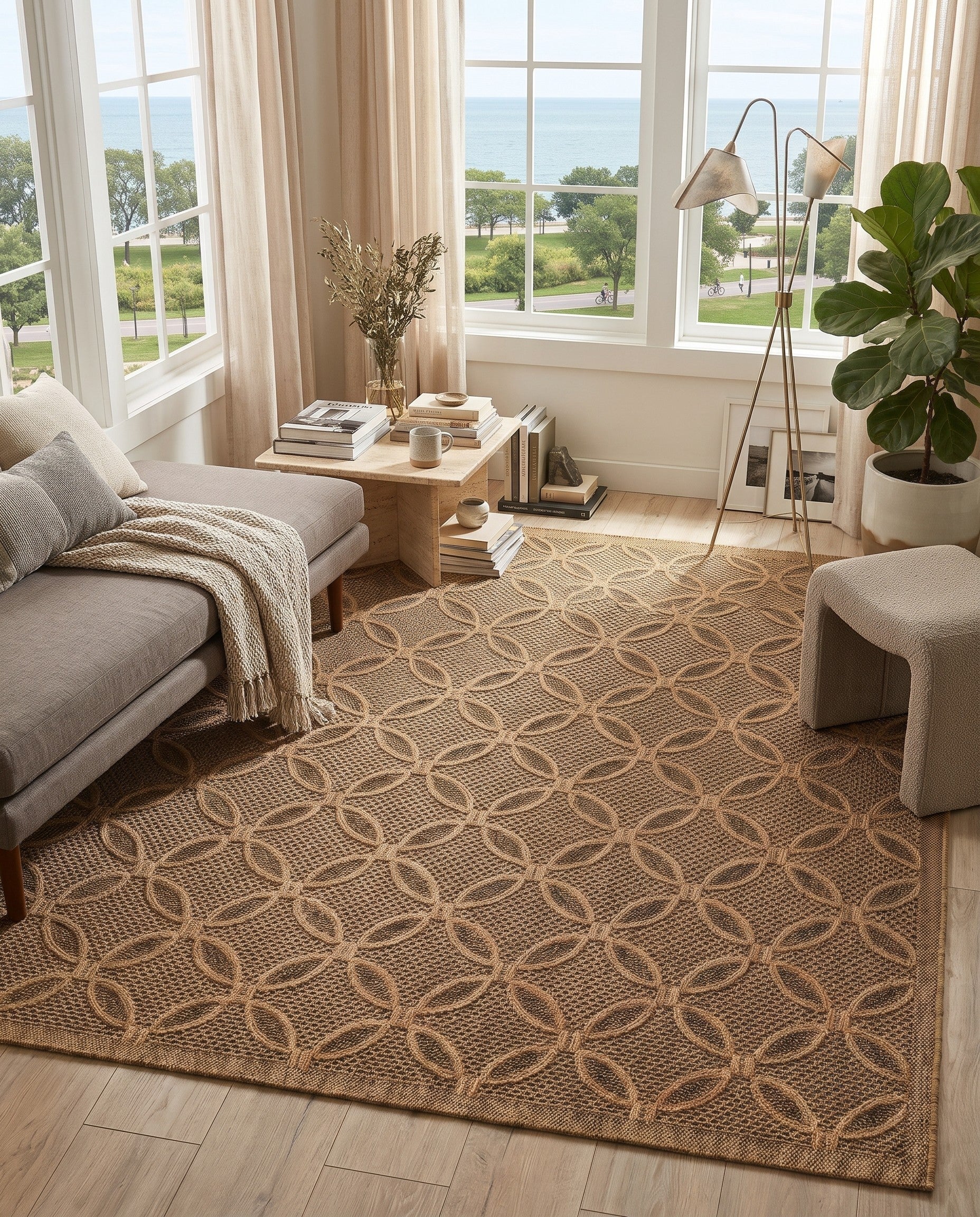 6' x 9' Easy-Clean Lattice Indoor / Outdoor Rug