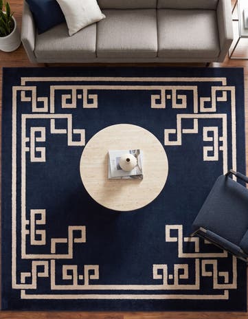 Dark Blue Hera Square Rug