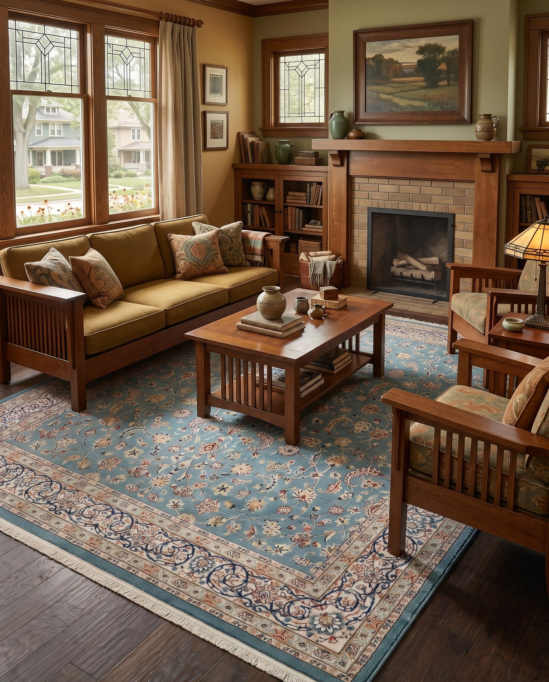 Blue Nain Design Rug