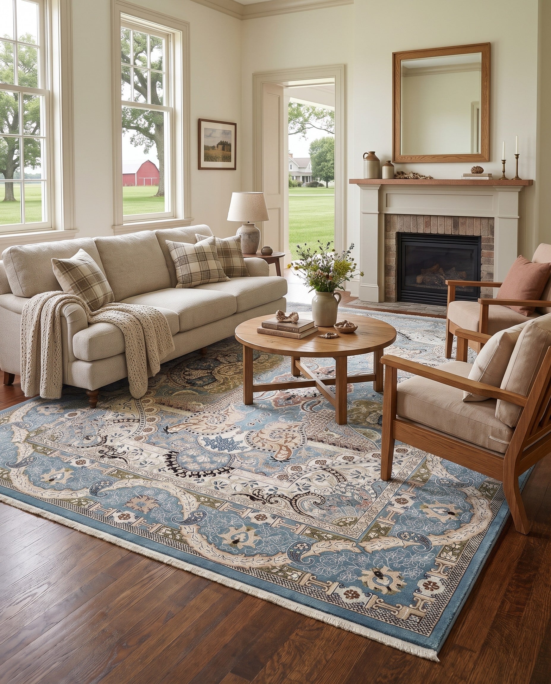 Blue Nain Design Rug