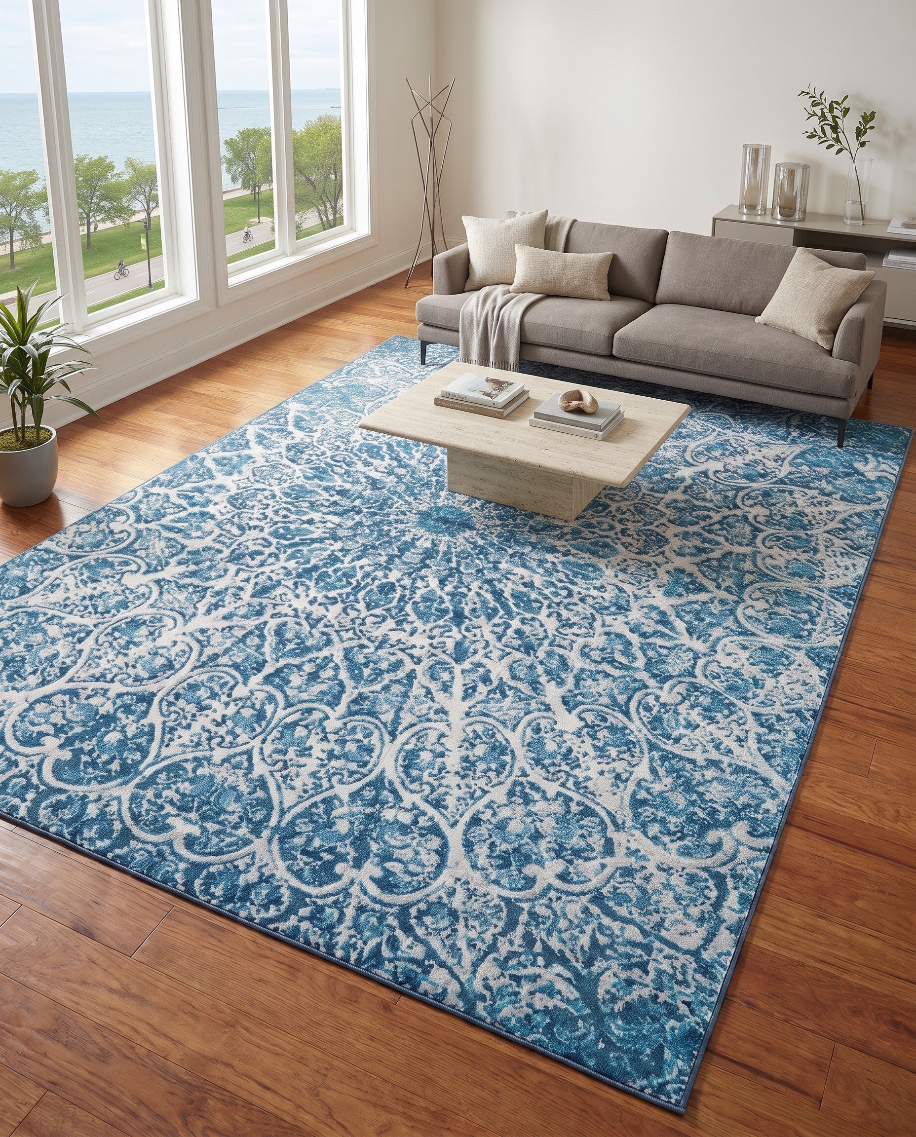 Turquoise Monte Carlo Rug