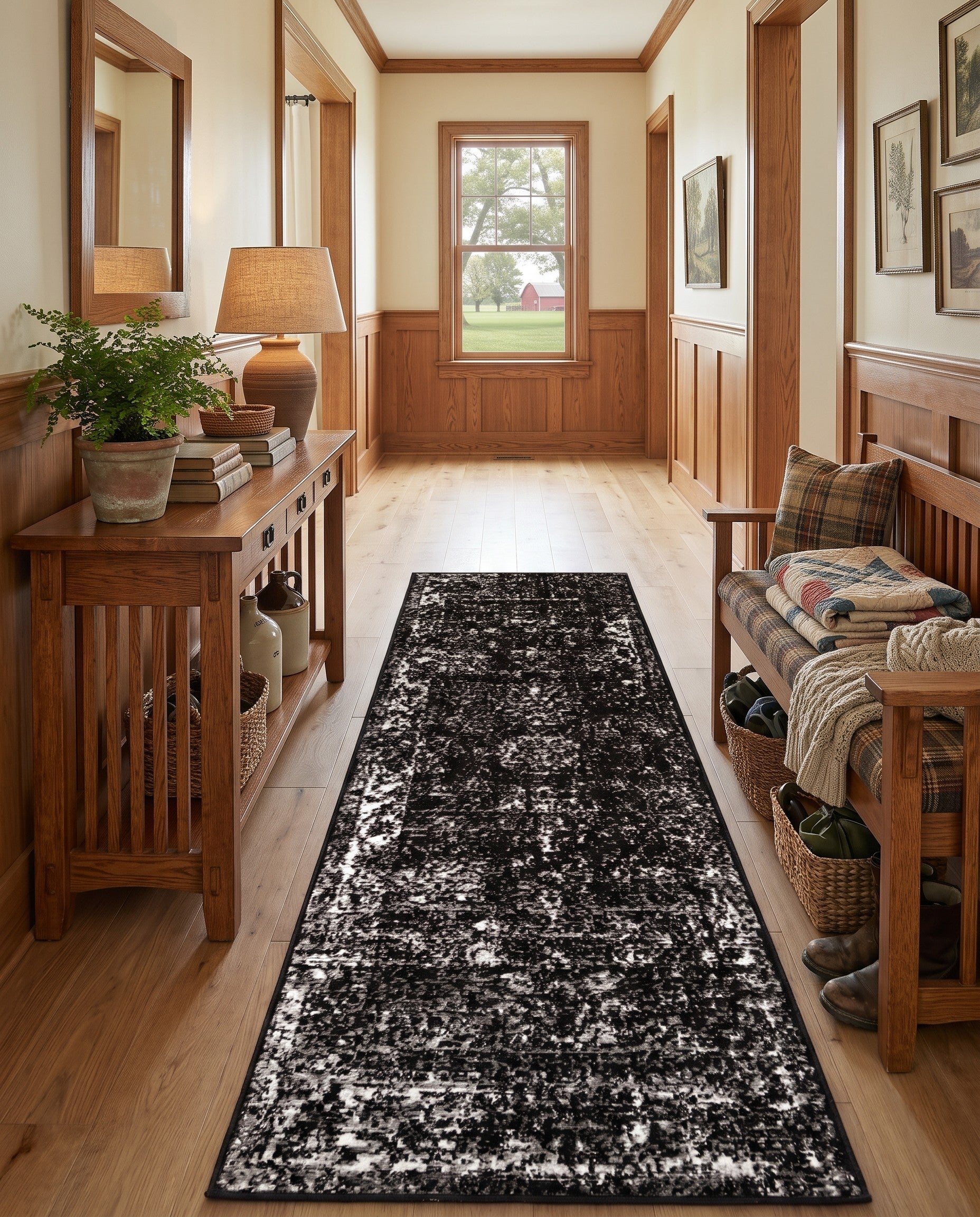 Black Monte Carlo Amelie Runner Rug