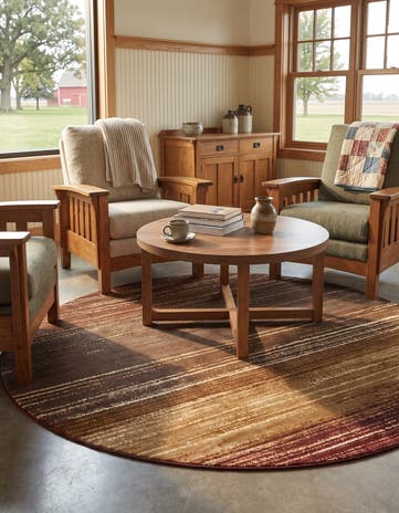 Beige Cafe Round Rug