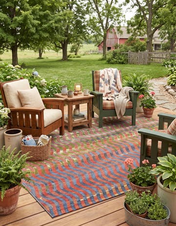 6' x 6' Easy-Clean Modern Indoor / Outdoor Square Rug