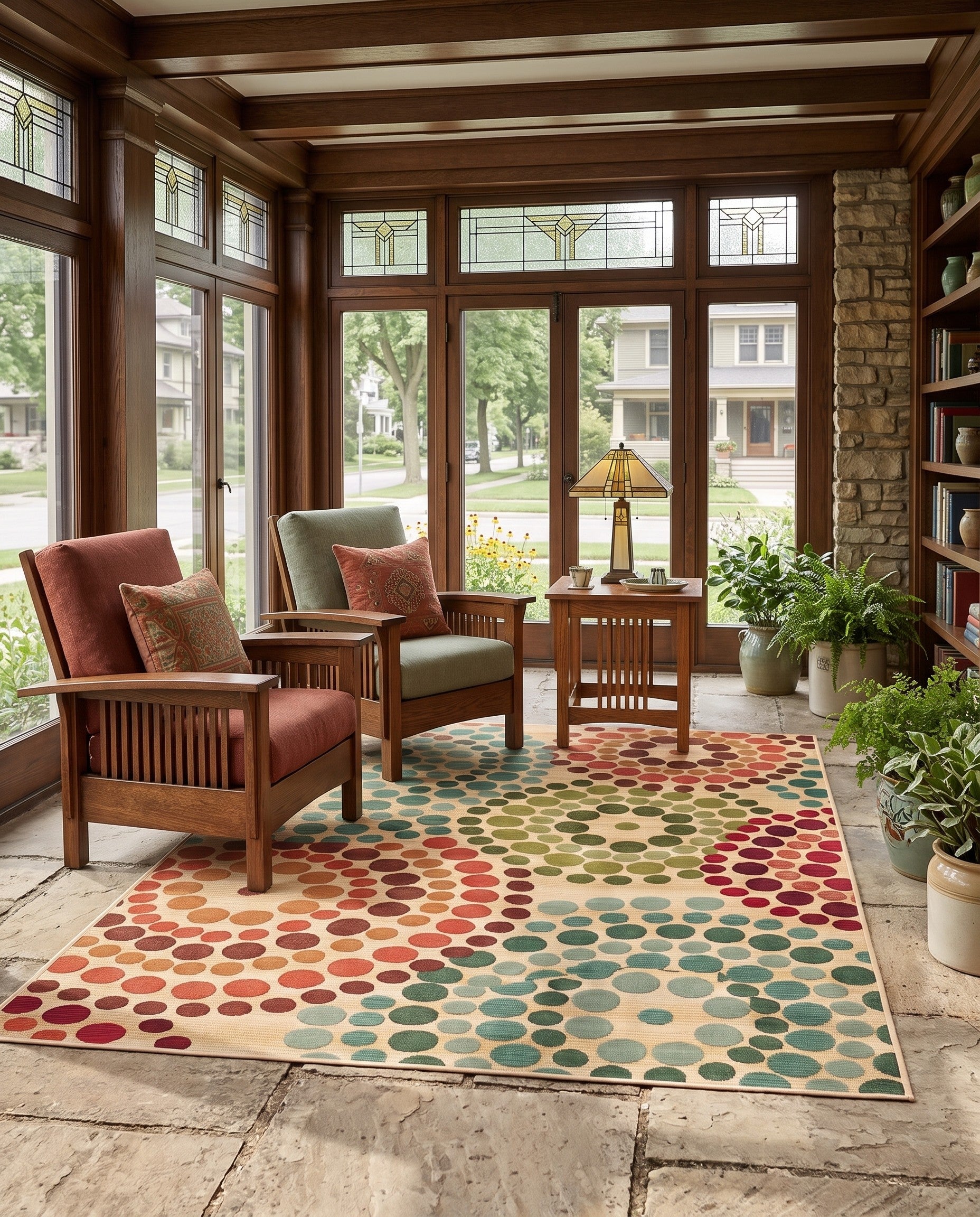 4' x 6' Easy-Clean Modern Indoor / Outdoor Rug