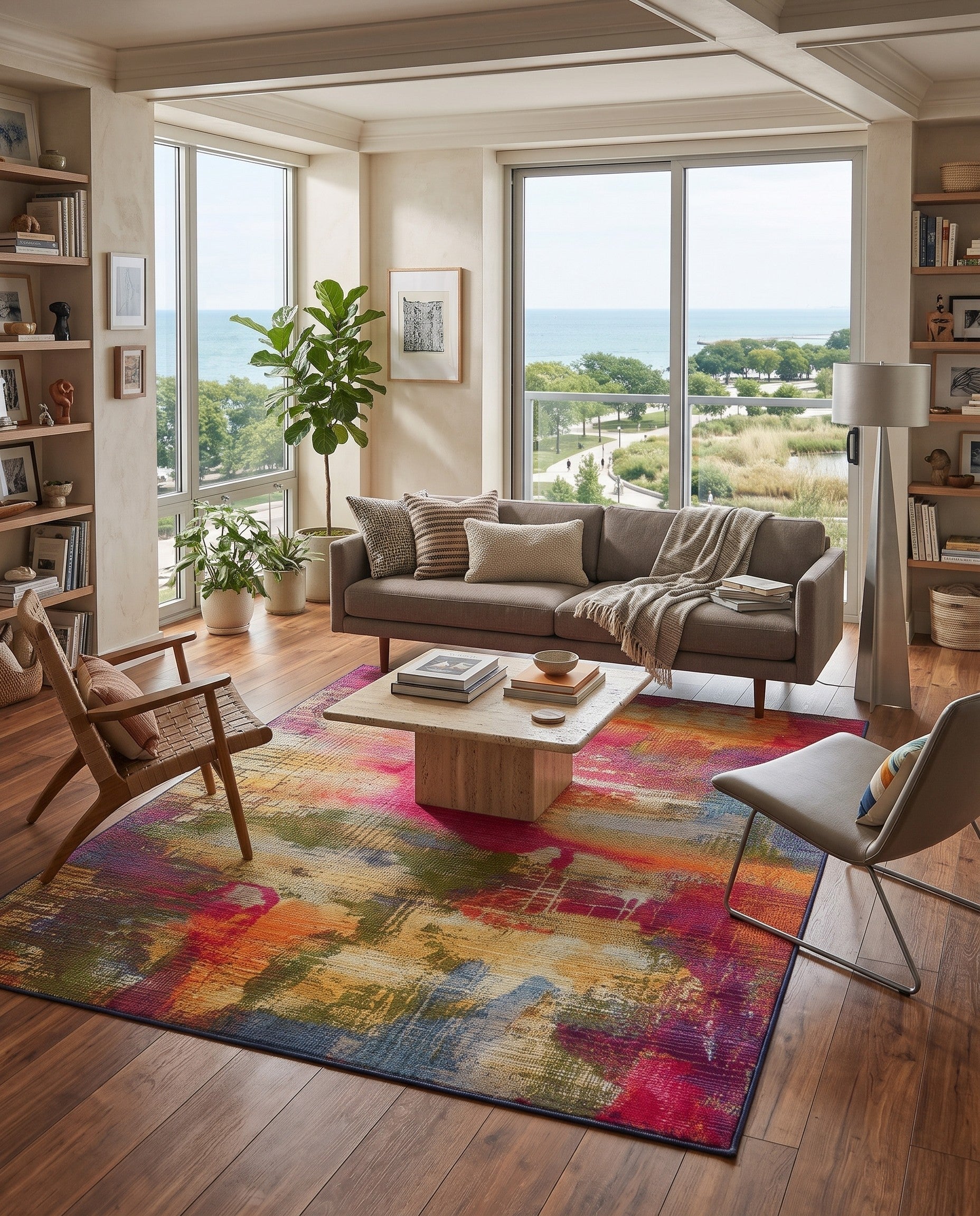 Easy-Clean Modern Indoor / Outdoor Rug