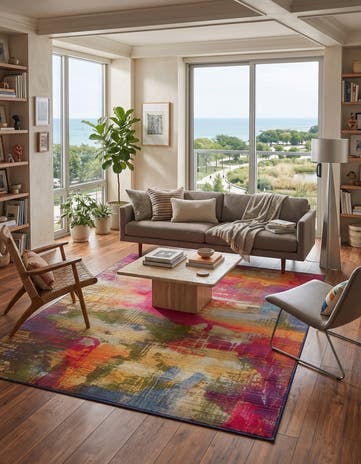 Easy-Clean Modern Indoor / Outdoor Rug