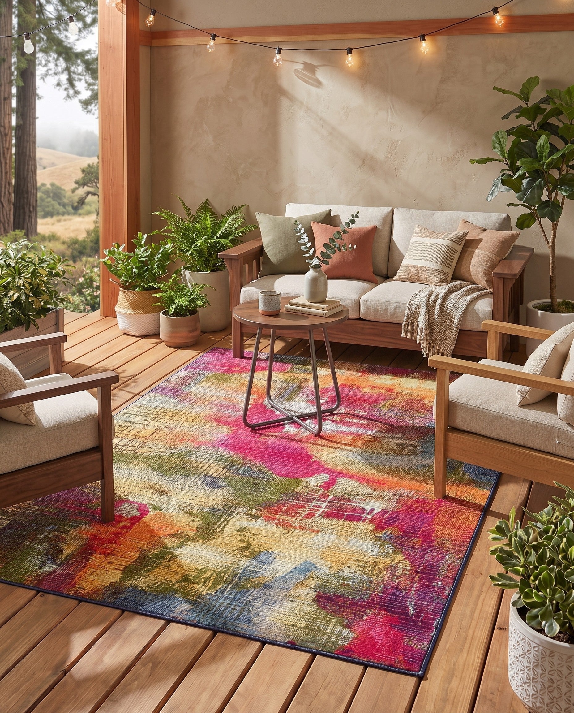Easy-Clean Modern Indoor / Outdoor Rug