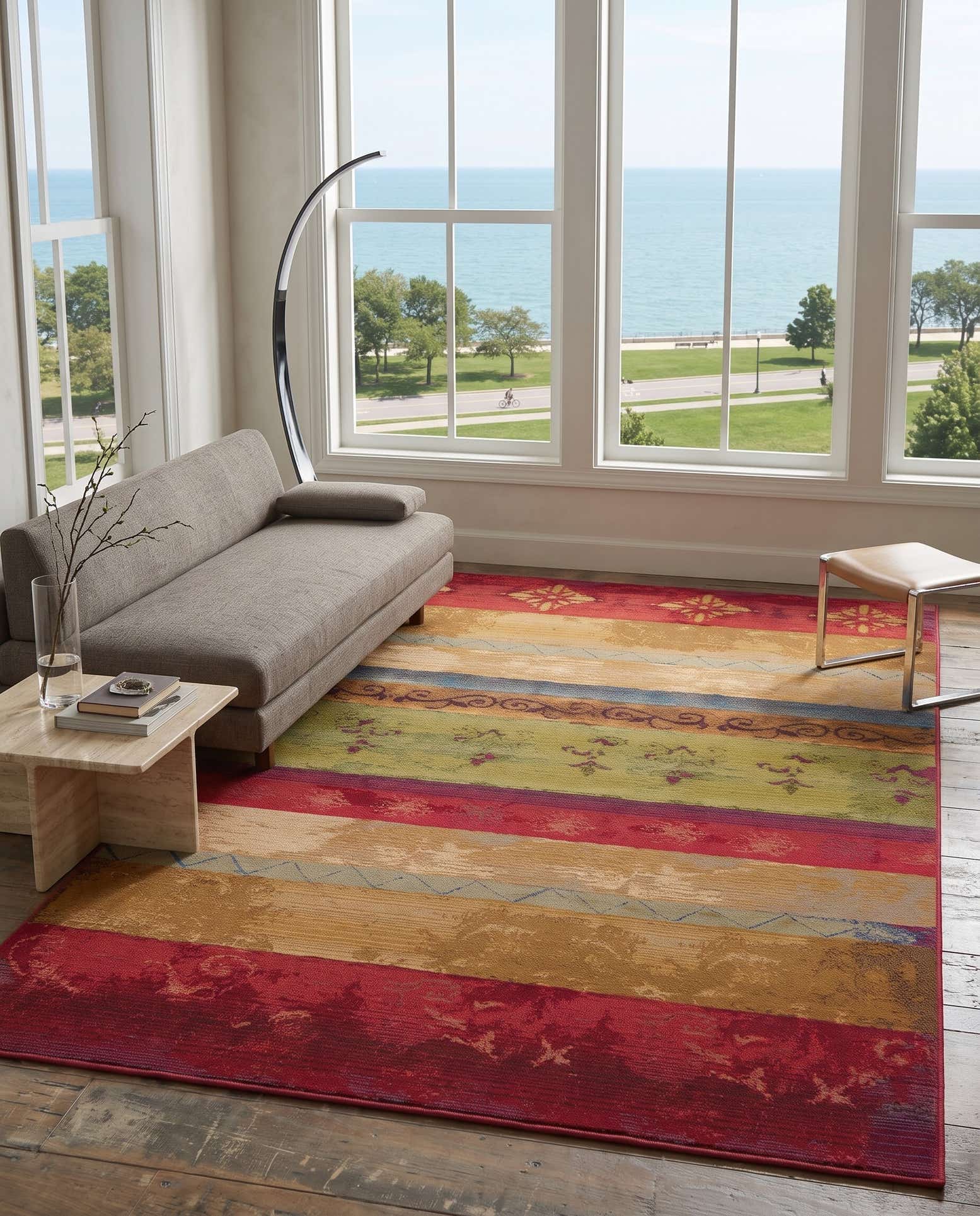 5' 3 x 8' Easy-Clean Modern Indoor / Outdoor Rug