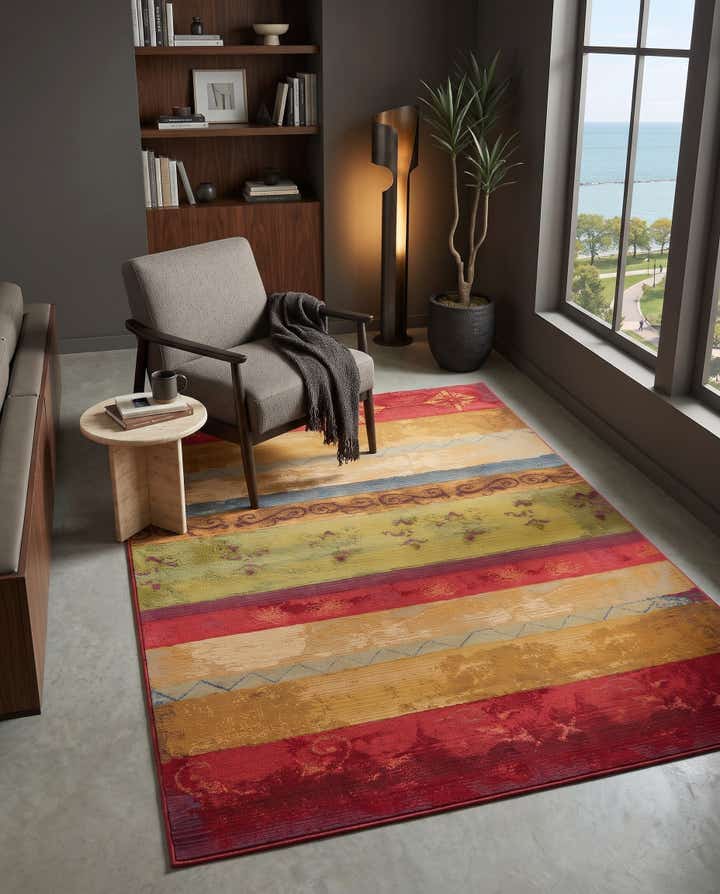 5' 3 x 8' Easy-Clean Modern Indoor / Outdoor Rug