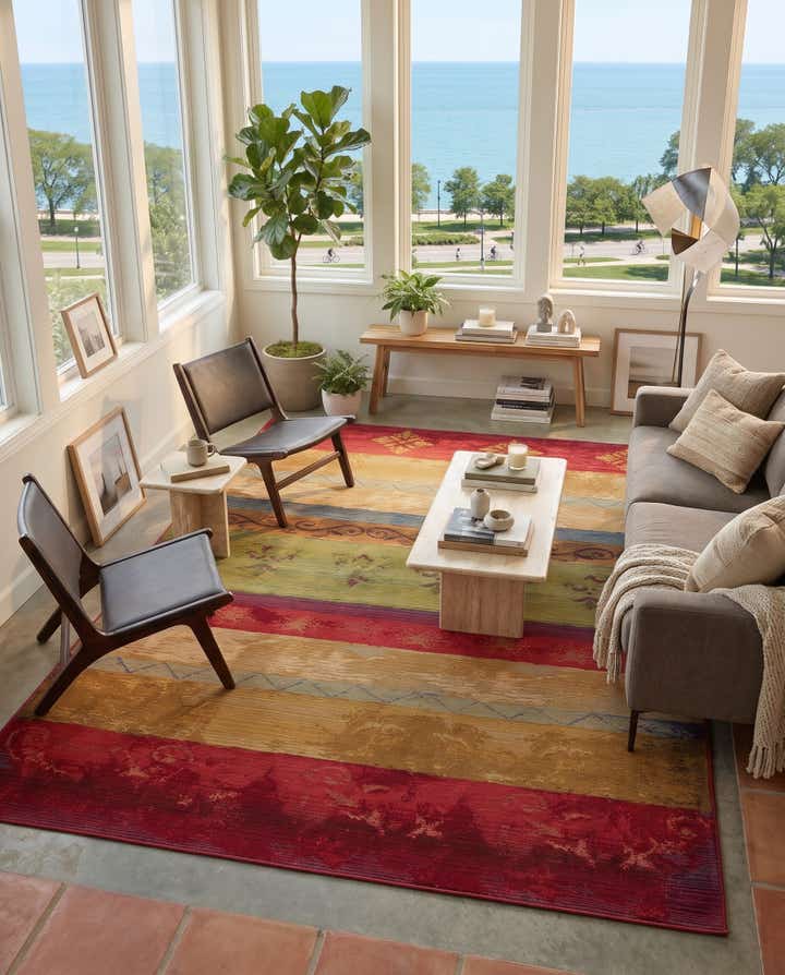 5' 3 x 8' Easy-Clean Modern Indoor / Outdoor Rug
