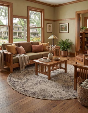 Beige Mojave Round Rug