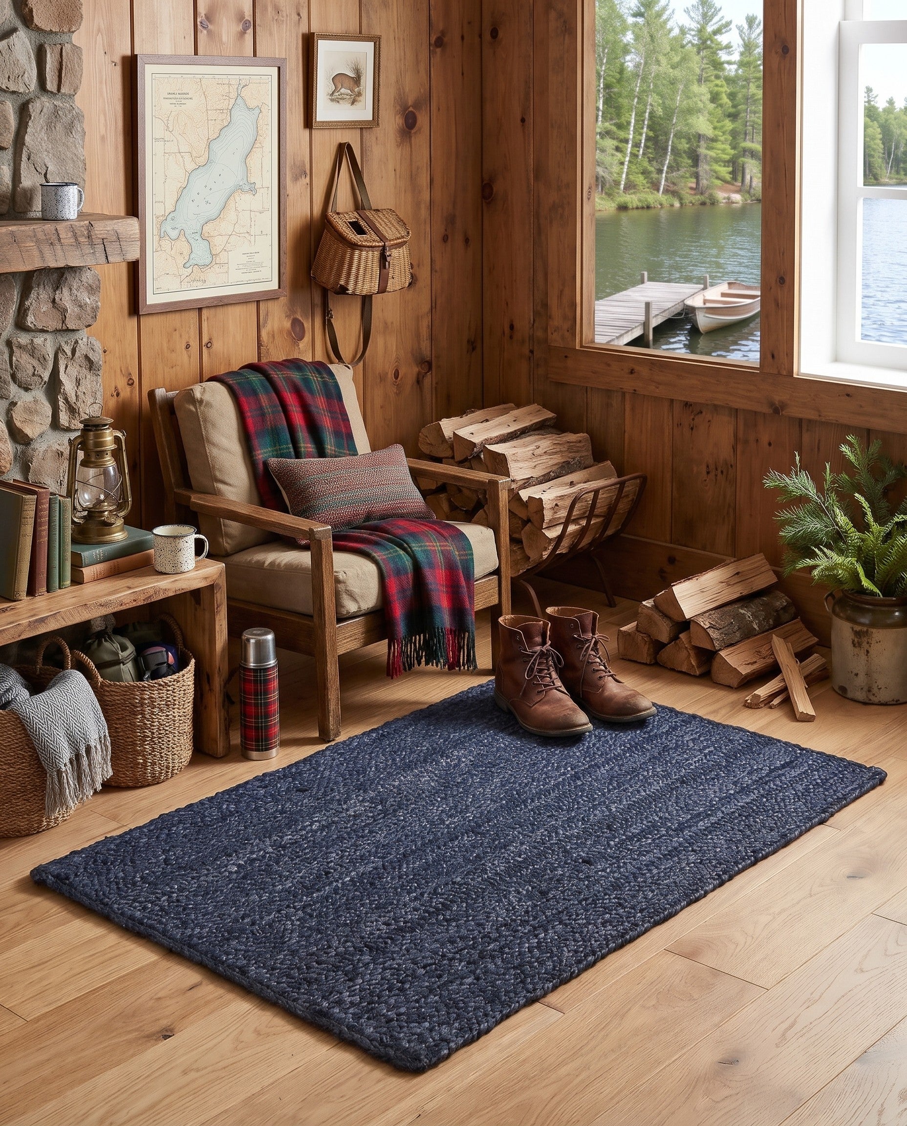 2' x 3' 1 Handmade Braided Jute Rug