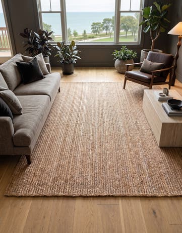 Natural Handmade Braided Jute Rug