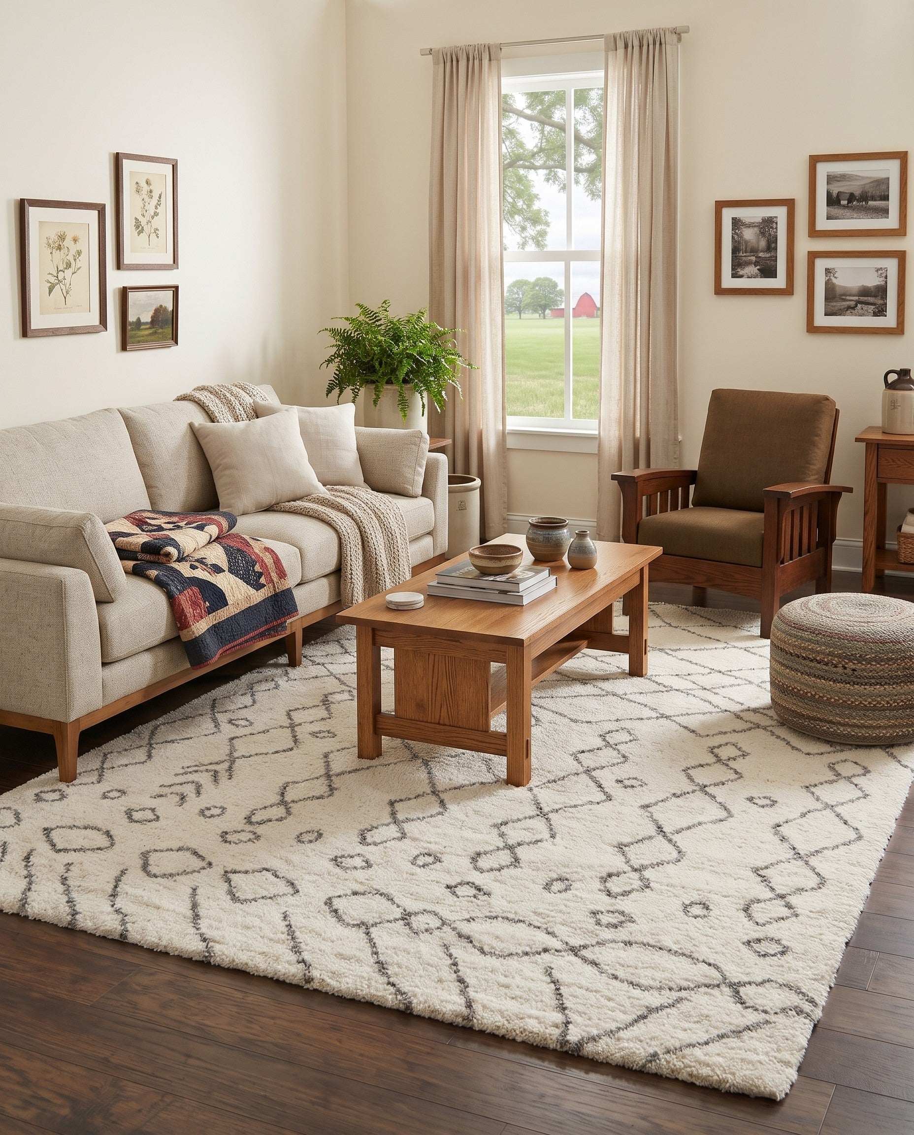 Pure Ivory Moroccan Shag Rug