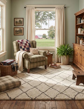 Pure Ivory Moroccan Shag Rug