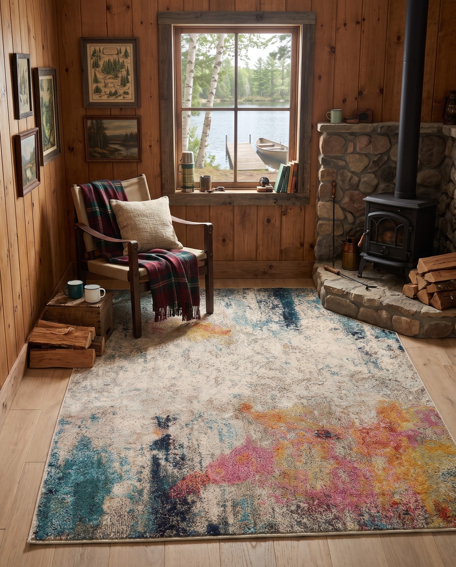 5' x 8' Washable Theia Rug