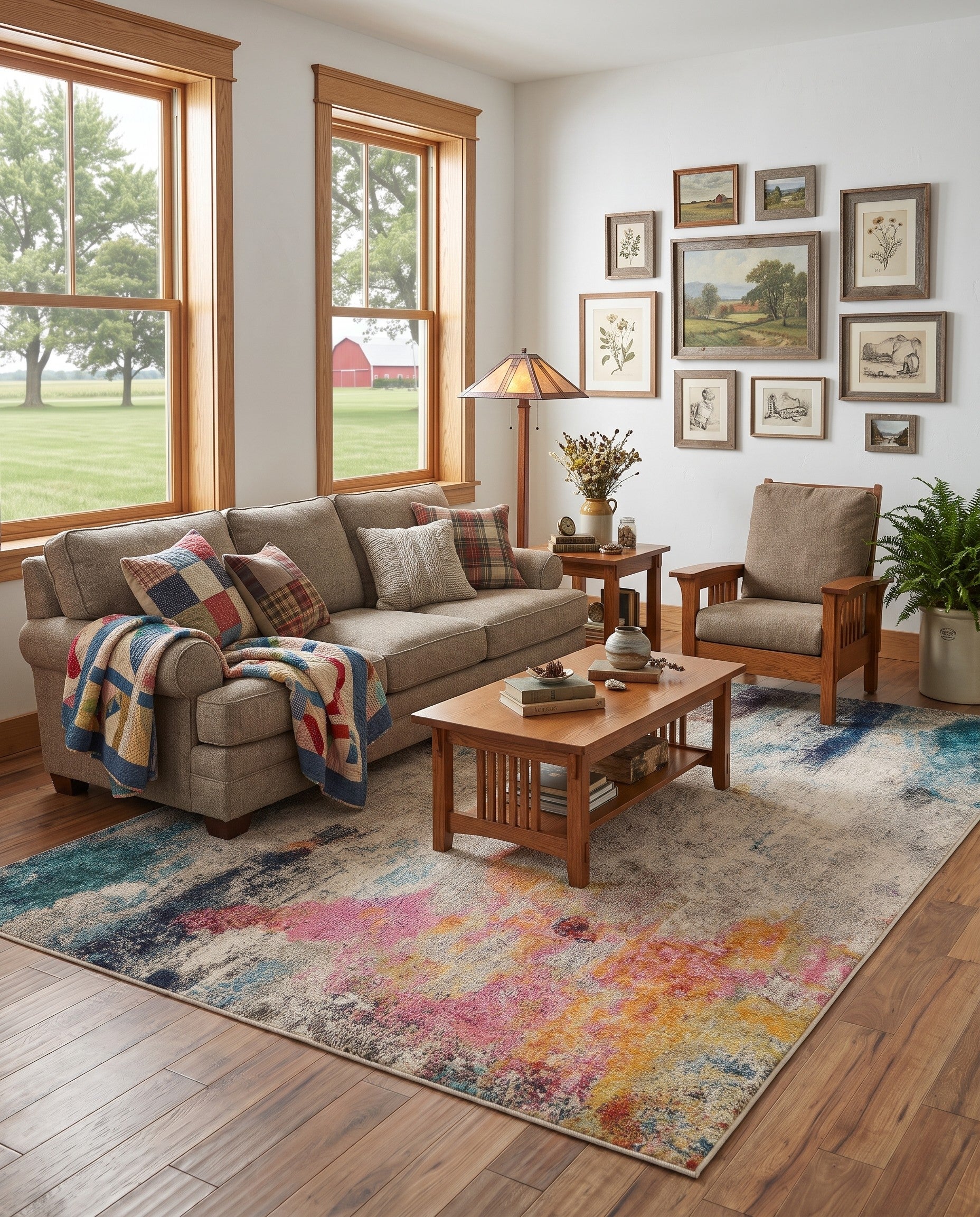 Beige Washable Theia Rug