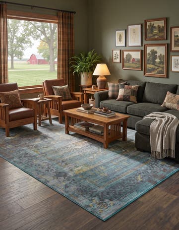 Turquoise Santiago Rug