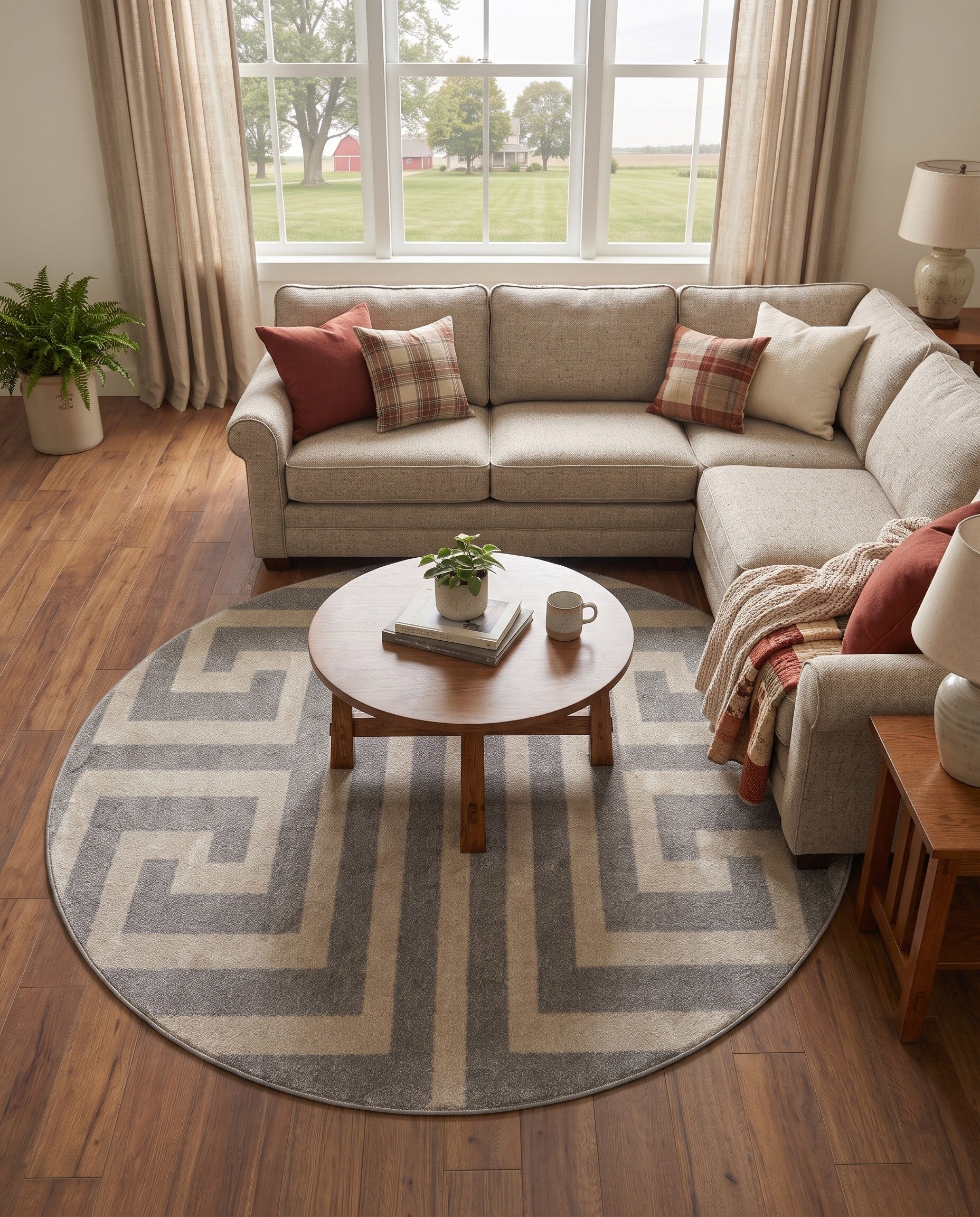 Gray Hera Round Rug