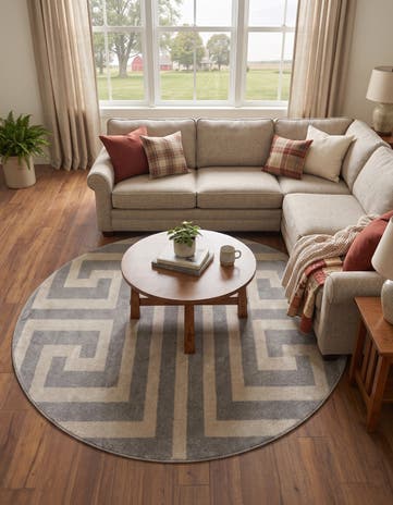 Gray Hera Round Rug