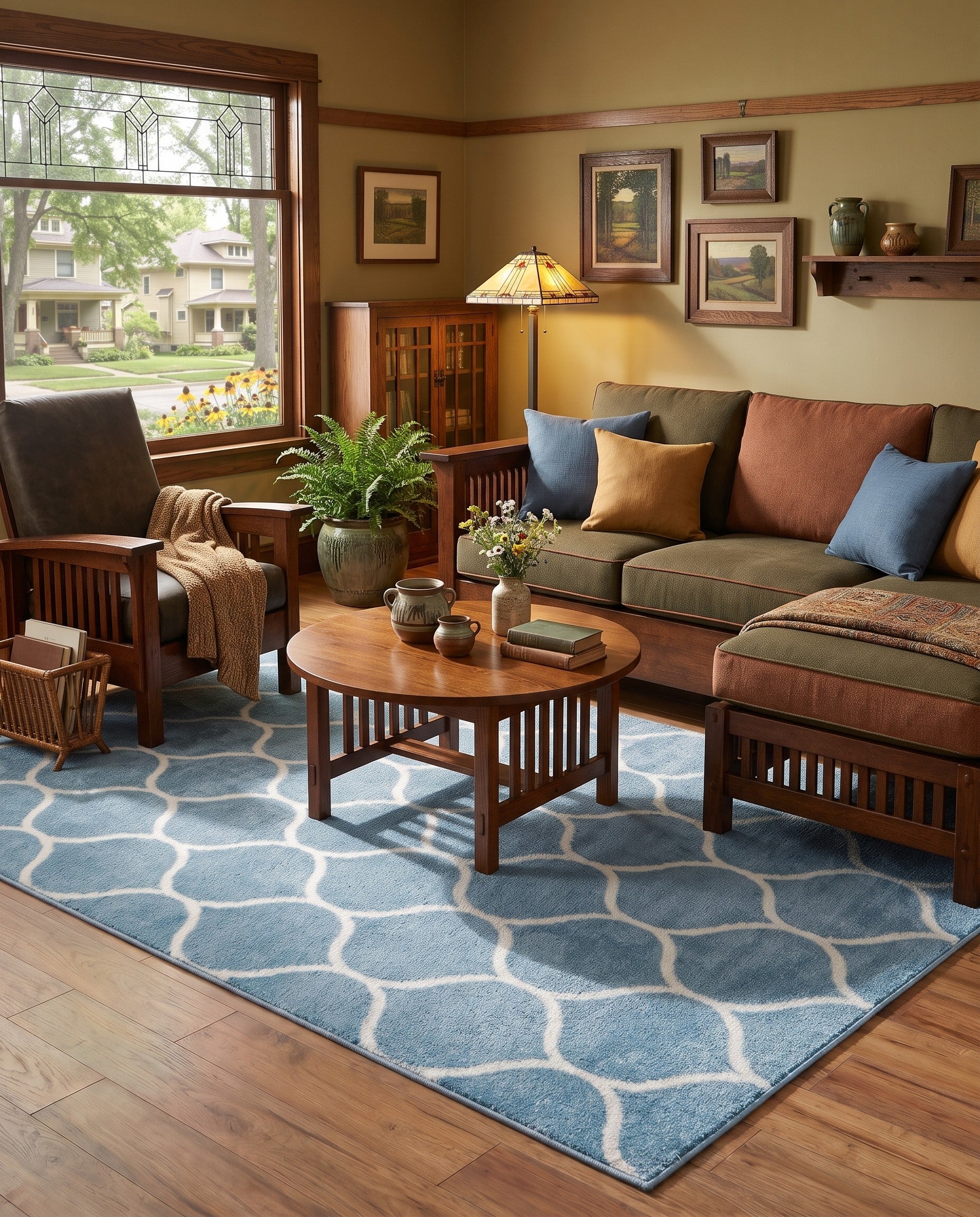 5' 3 x 8' Lattice Frieze Rug
