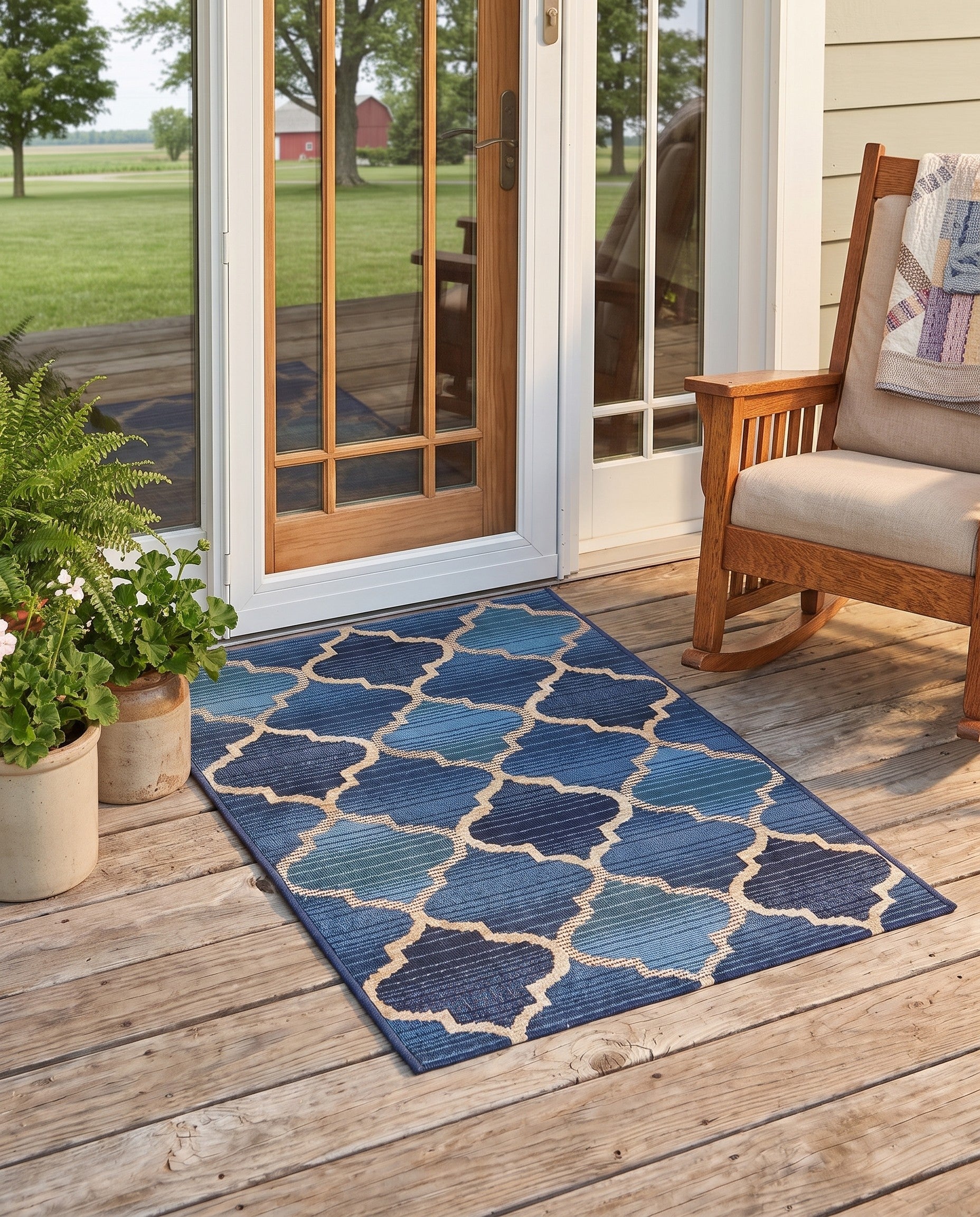 2' 2 x 3' Easy-Clean Lattice Preston Indoor / Outdoor Rug