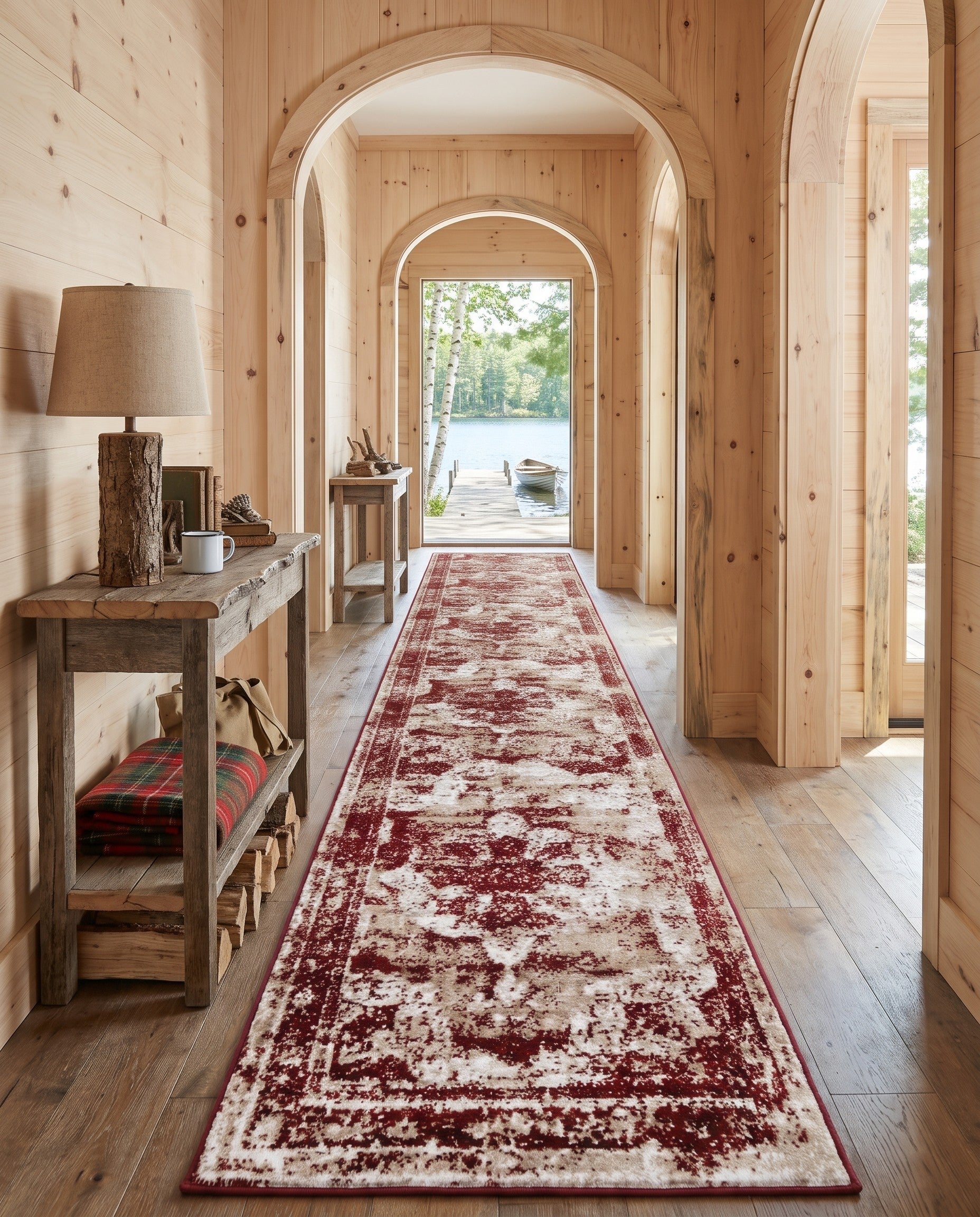 Burgundy Monte Carlo Runner Rug