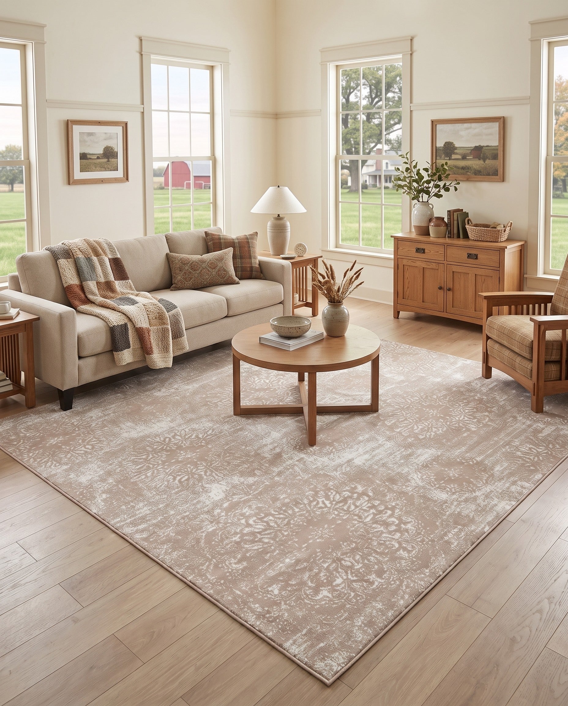 Beige Monte Carlo Square Rug