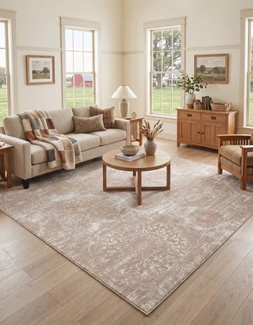 Beige Monte Carlo Square Rug
