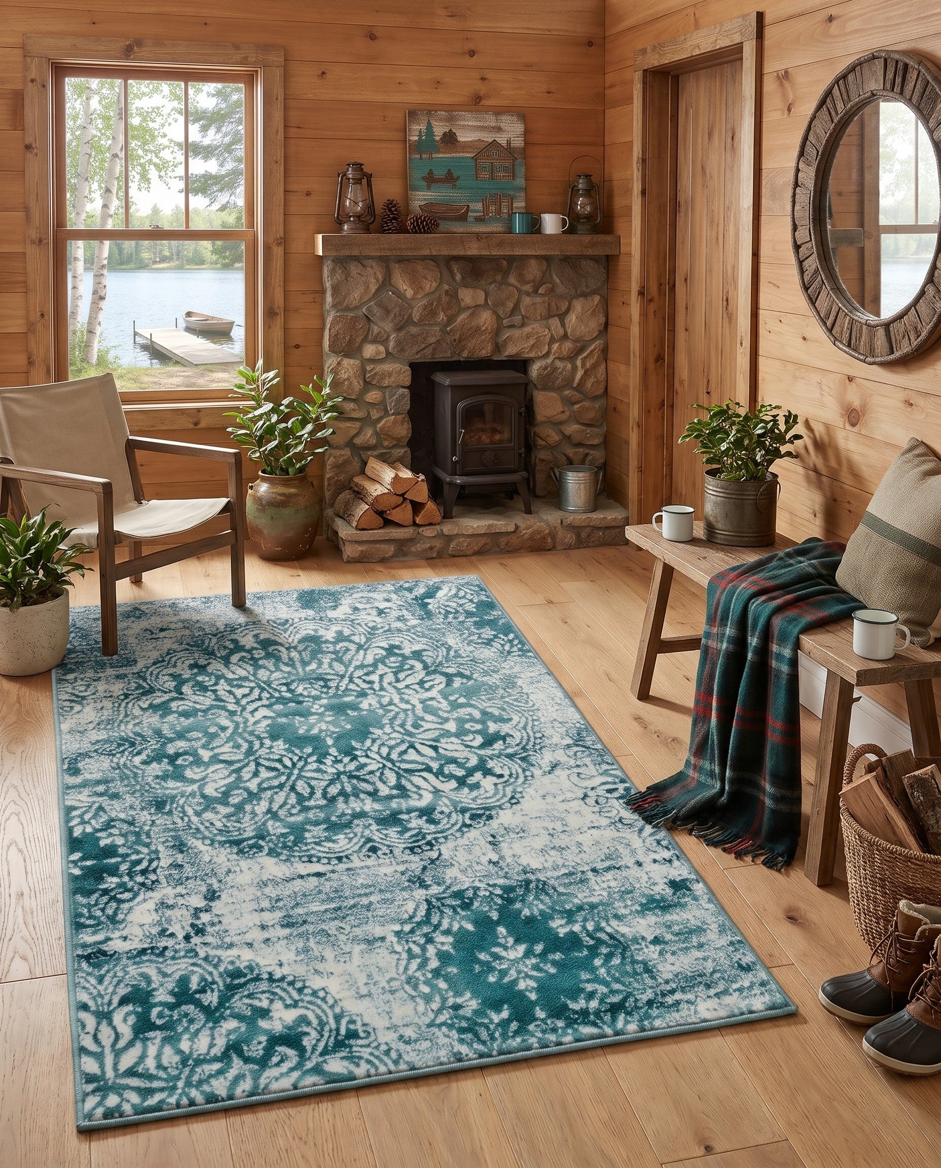 Turquoise Monte Carlo Rug
