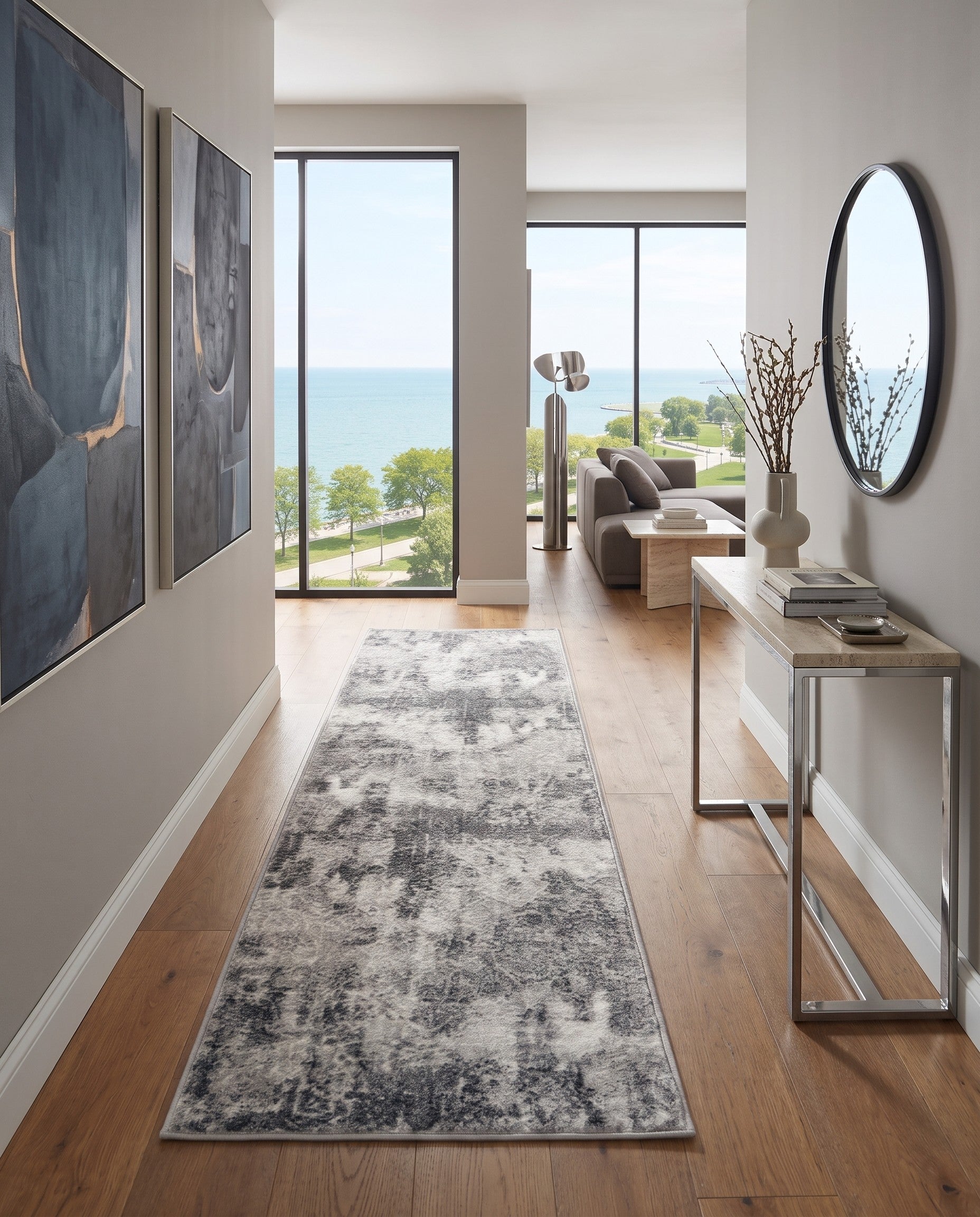 Dark Gray Monte Carlo Runner Rug
