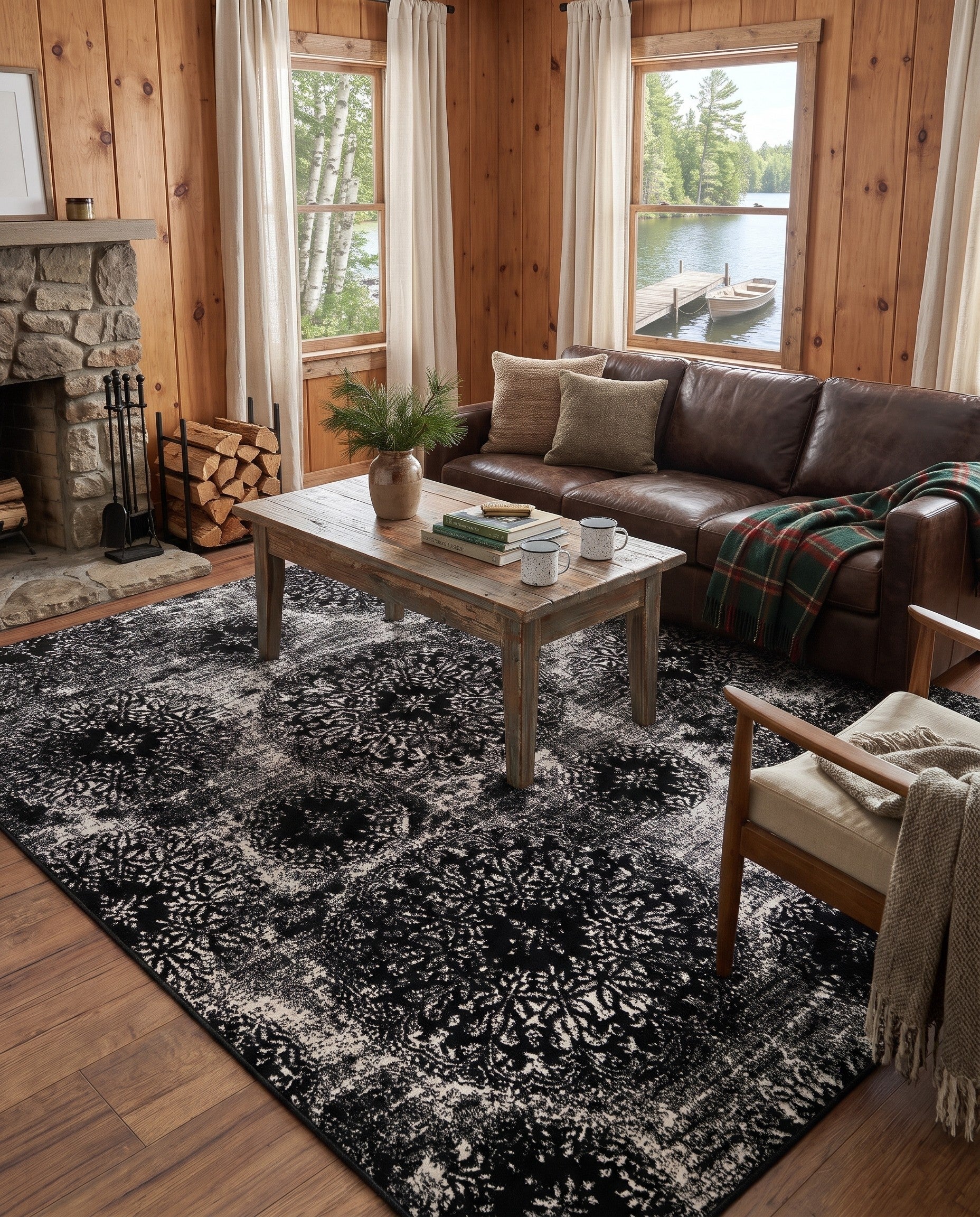 Black Monte Carlo Rug