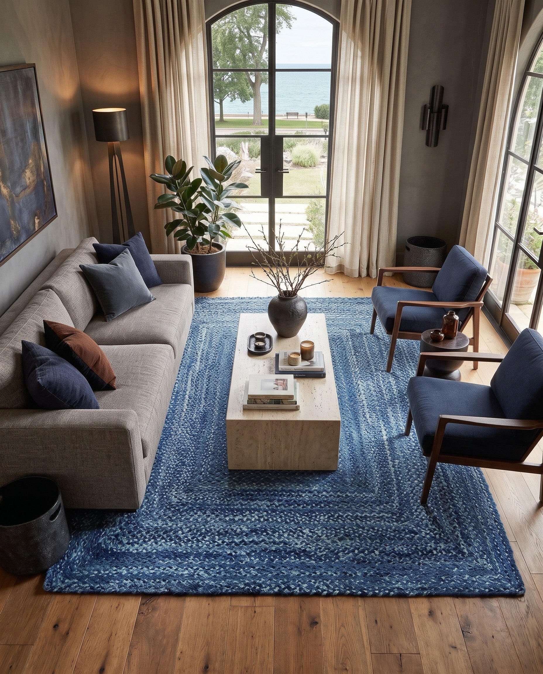 8' x 10' Handmade Braided Chindi Rug
