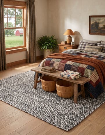 Gray Handmade Braided Chindi Rug