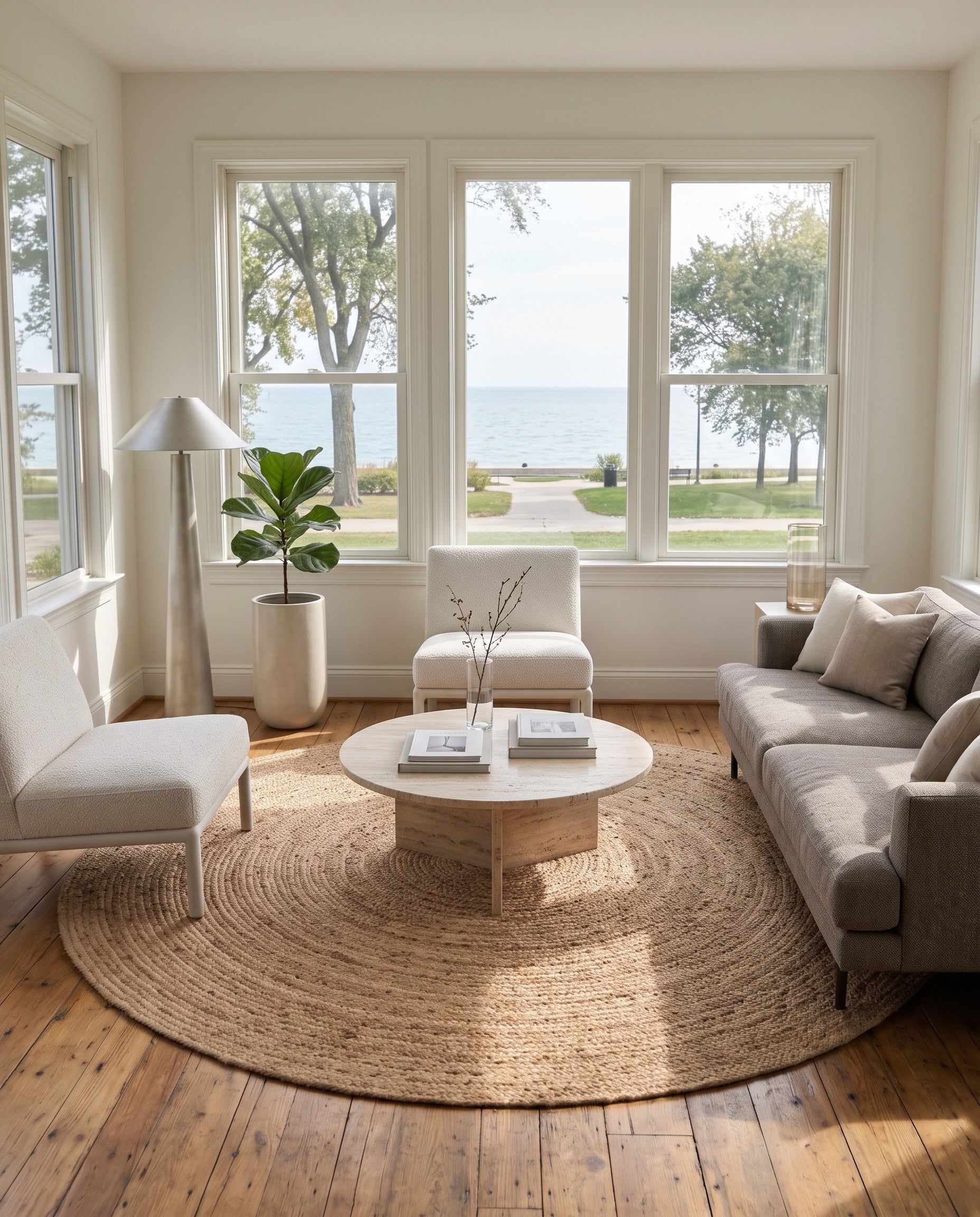 Natural Handmade Braided Jute Round Rug