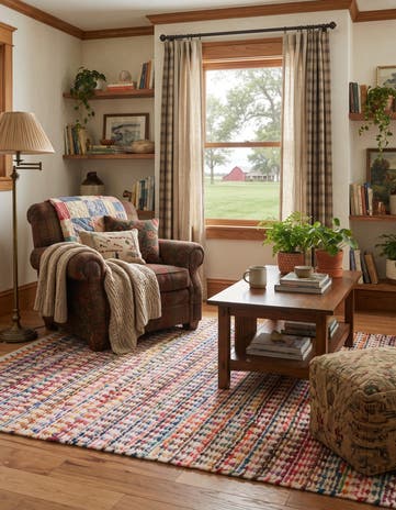 Hand Woven Braided Chindi Rug