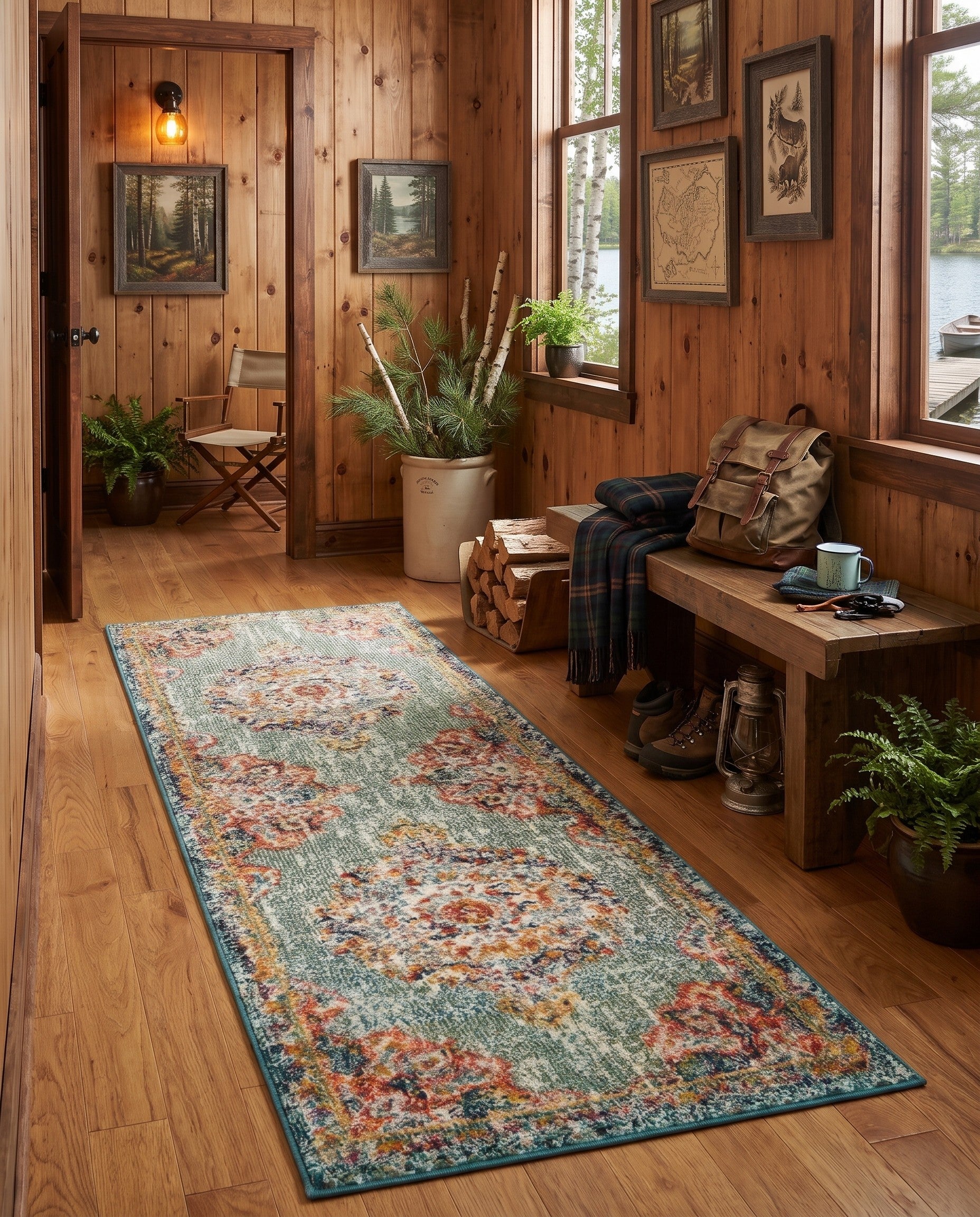Green Madeline Runner Rug