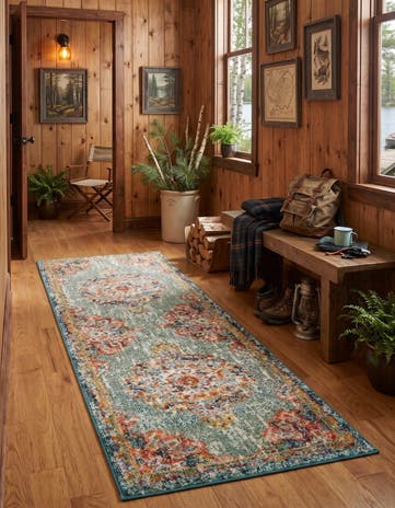 Green Madeline Runner Rug