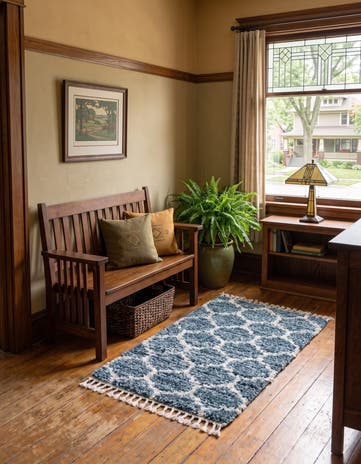 Blue Athena Shag Rug