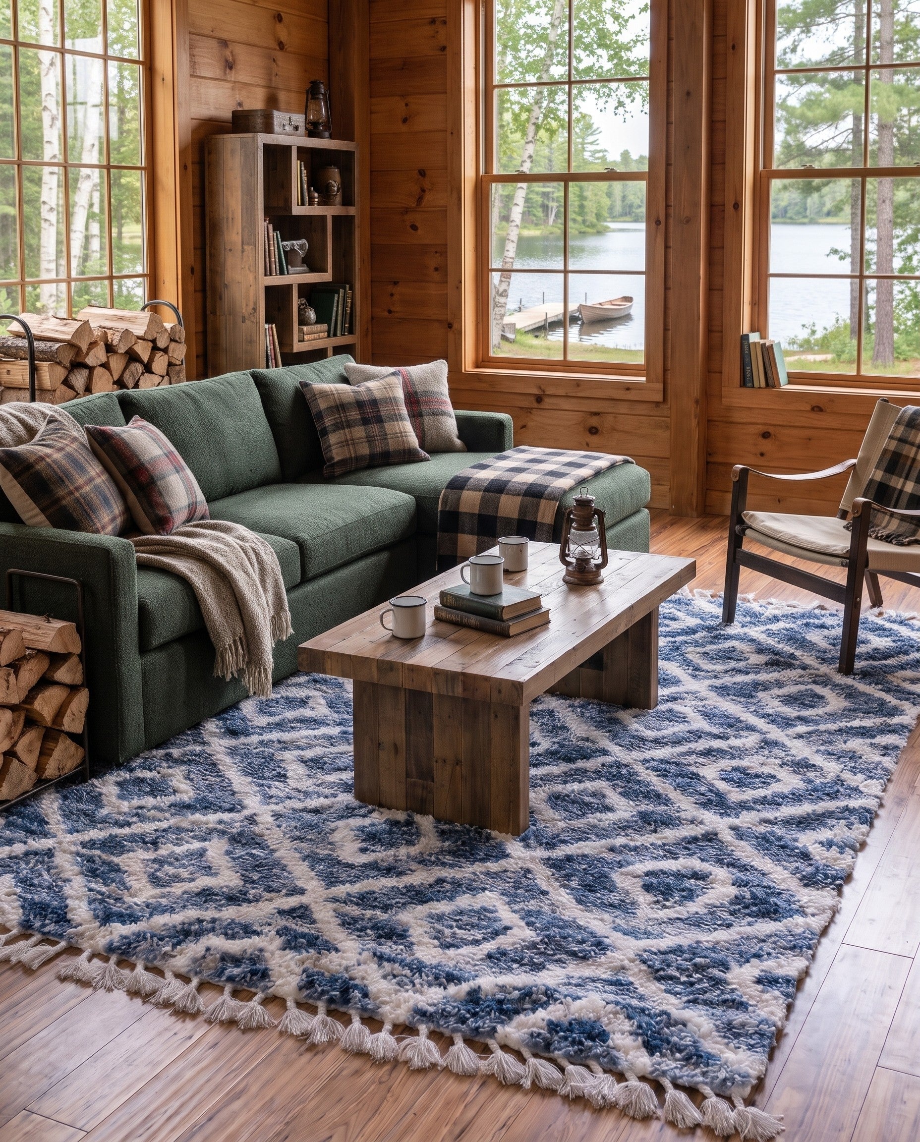 Blue Athena Shag Rug