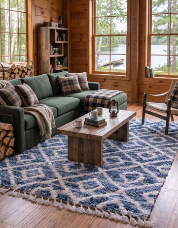 Blue Athena Shag Rug