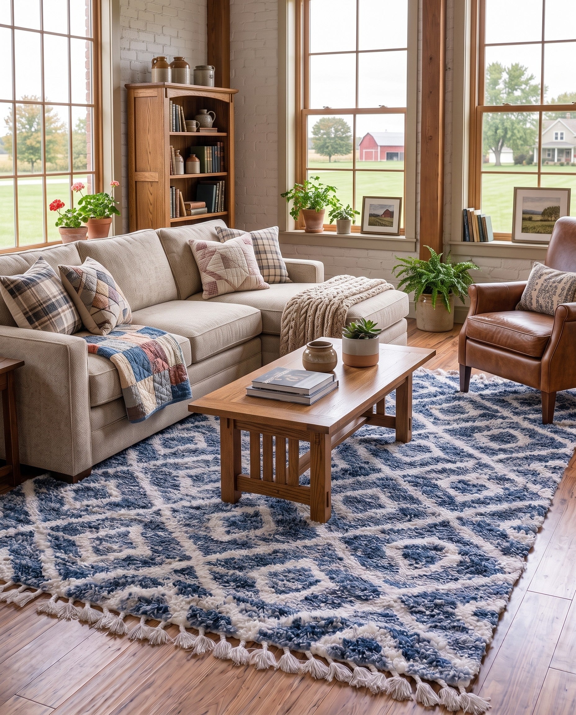 Blue Athena Shag Rug