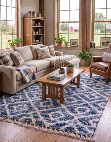 Blue Athena Shag Rug