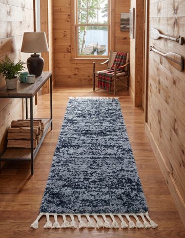 Blue Athena Shag Runner Rug