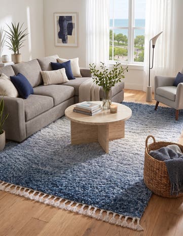 Blue Athena Shag Rug