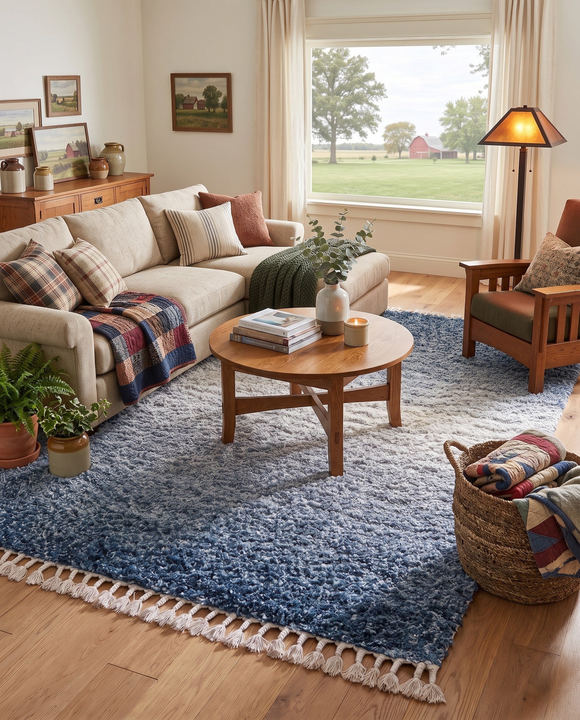 Blue Athena Shag Rug