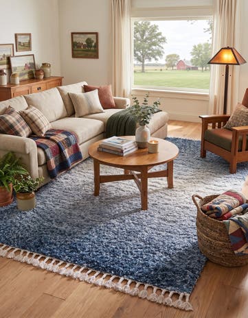 Blue Athena Shag Rug