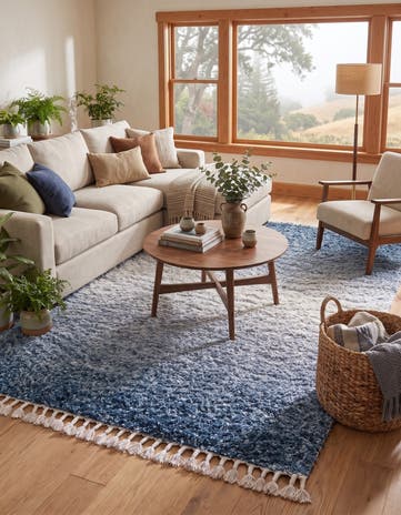 Blue Athena Shag Rug